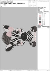 Zebra Duo Embroidery Design Pack – Male and Female Busts in Multiple Sizes - FineryEmbroidery